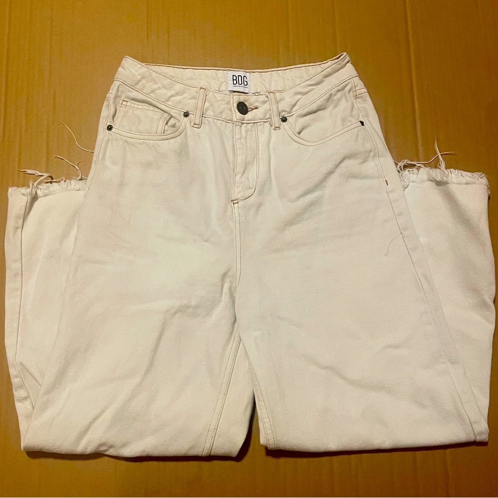 Urban Outfitters BDG Cream Color Wide Leg Flood Pants - Size 28